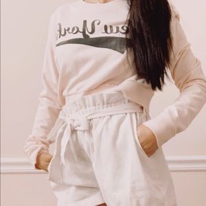 Muted pink cropped sweatshirt